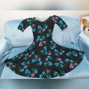 LuLaRoe Black floral pattern dress